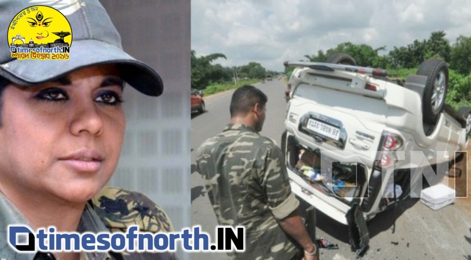 IPS BHARATI GHOSH SAVED MIRACULOUSLY WHILE HER VEHICLE OVERTURNED