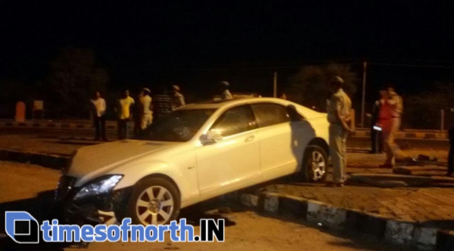 The Damaged Car of the Actress at the Spot