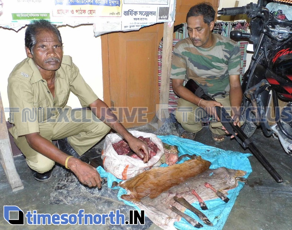 Deer Flesh recoverd from a hideout at Laal Jhemela in Nagrakata