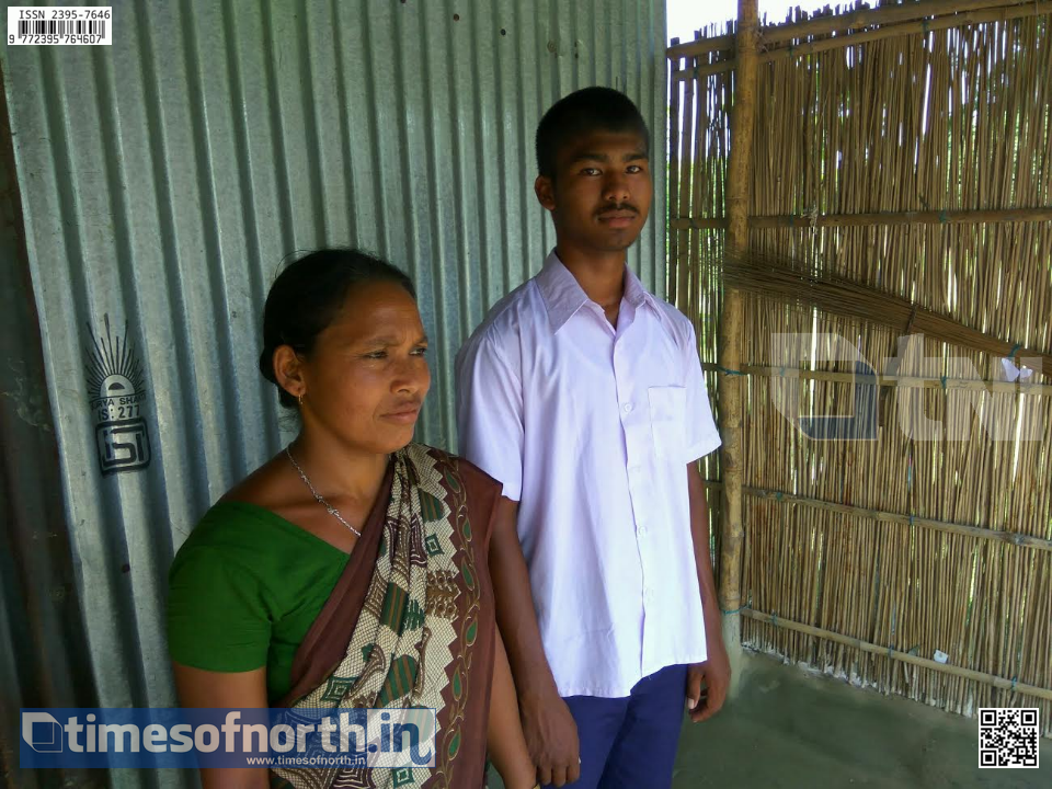 Bikash Barman with his mother