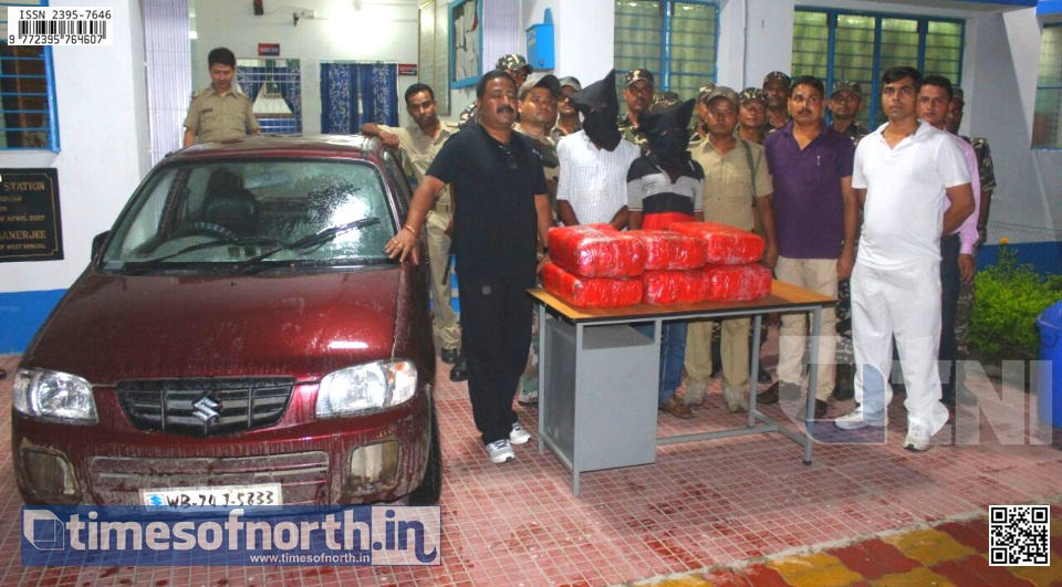 Two People Nabbed for Trafficking Ganja by SSB Falakata and Falakata Police in a Joint Raid