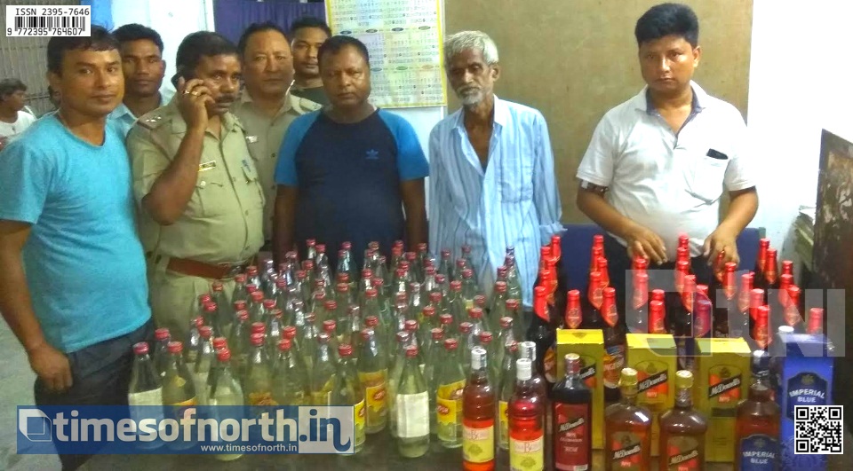 Four Arrested In a Sudden Anti Liquor Raid by Police at Dhupguri