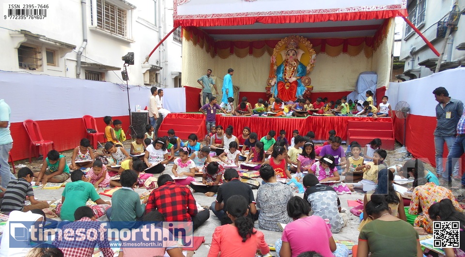 Sit & Draw Organized at Ek Daanta Ganesh Puja Committee of Haiderpara, Siliguri [VIDEO]